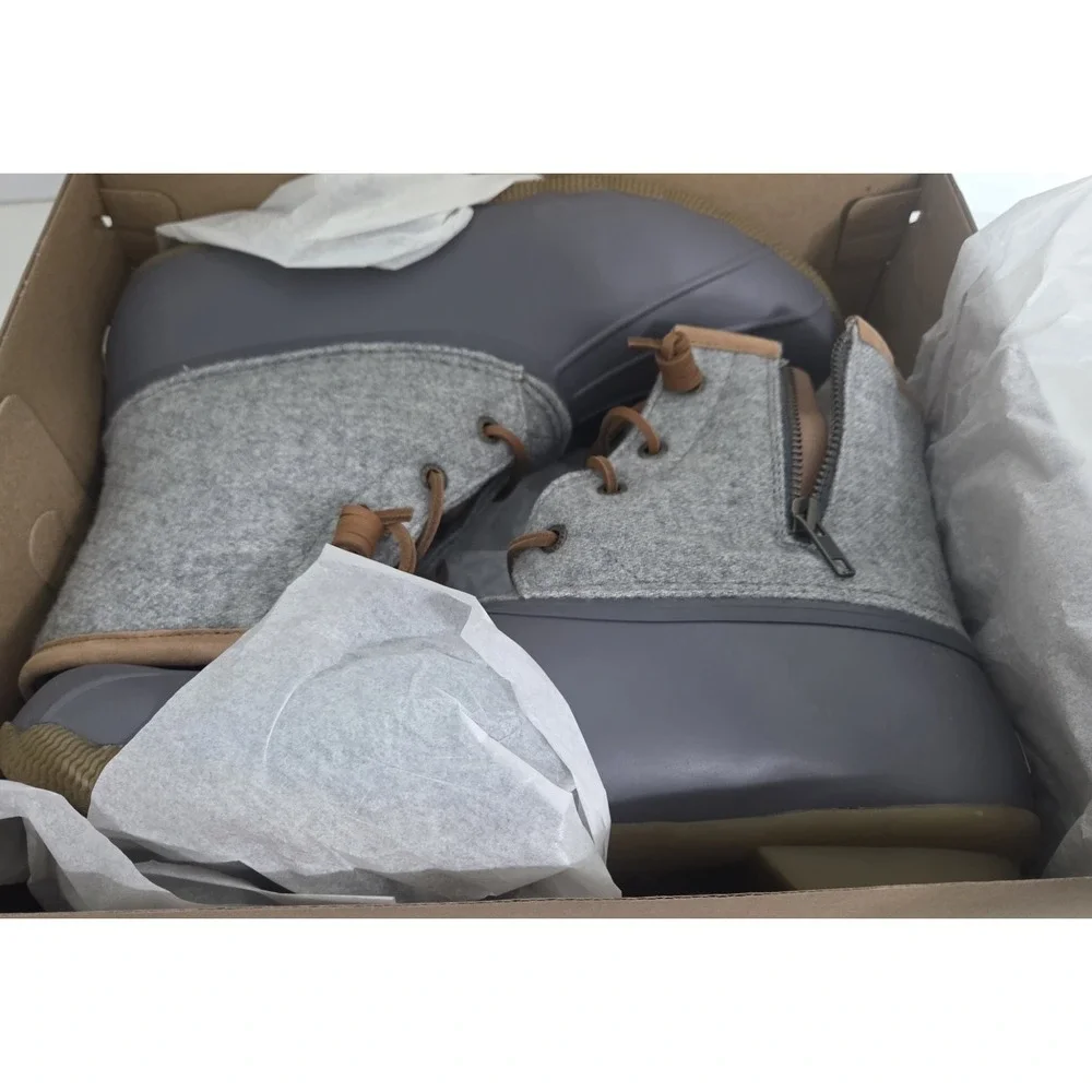 Sperry Women's Saltwater‎ Wool Rubber Grey Duck Boots Rain Boots Women's Size 11